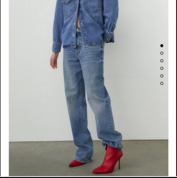 Zara Pointed Toe Heeled Ankle Red Boots Size 6 - Picture 5 of 13